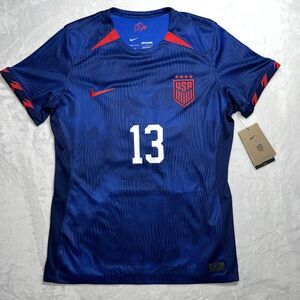 Nike 2023 Team USA Alex Morgan #13 Away Blue Soccer Jersey Womens $135 Sz L